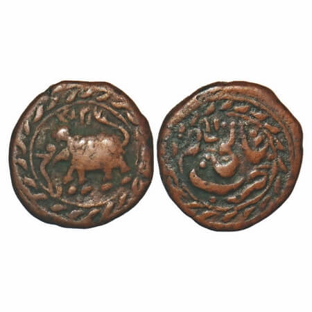 Mysore, Tipu Sultan, Copper 1/4 Paisa, 2.76g, Khaliqabad Mint, AM 1217, retro date on elep