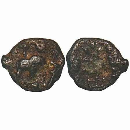 Post-Mauryan, Deccan Region, Cast Copper, 2.48g, 15.79X18.57mm, Obv: Elephant walking to r