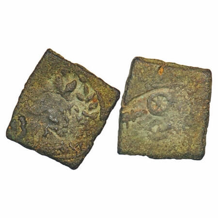 Post-Mauryan, Narmada Valley, Uninscribed type, Copper Unit, 6.03g, 23.80X23.47mm, Obv: Fe