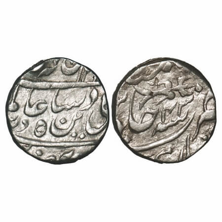 Bhopal, Silver Rupee, 11.03g, INO Shah Alam II, AH 12xx / 43 RY, Bari Mint, Obv: word Wazi