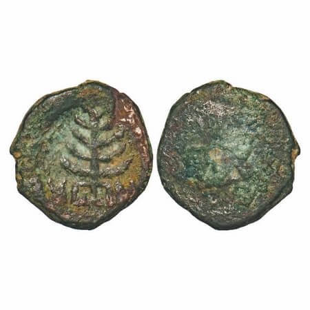 Post-Mauryan Period, Taxila Type, Cast Copper, 2.48g, 15.25X14.62mm, Obv: Tree-in-railing 