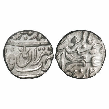 Gwalior, Silver Rupee, 11.03g, Daulat Rao Sindhia (1795-1827 AD), Alamgirpur (Bhilsa) Mint