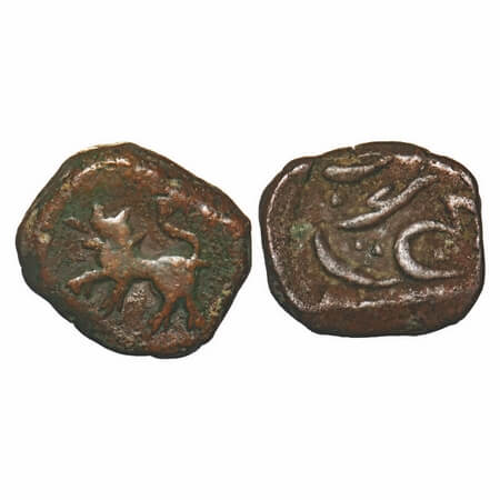 Hyderabad Feudatories - Elichpur, Copper Paisa, 11.43g, Tiger to left on obverse. KM C10a.