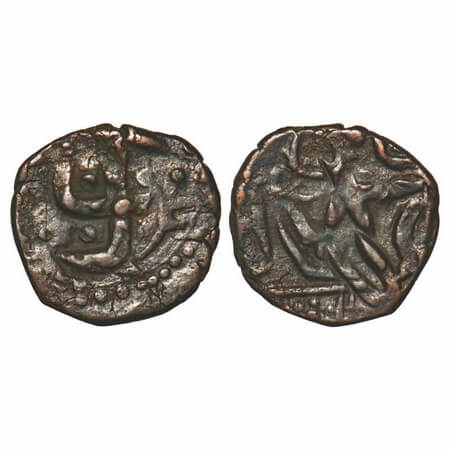 Jhabua, Copper Paisa, 7.08g, swastik on obverse & sword looks like overstruck on dhar coin