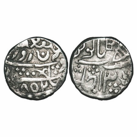 Karauli, Silver Rupee, 11.00g, Nar Singh Pal (AH 1264-1268/1848-1852 AD), (Sawai Jaipur) M