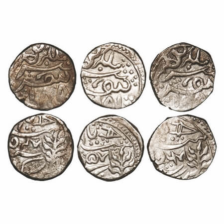 Karauli, Silver Rupees (3 Coins), struck during the reign of Bhanwar Pal, INO Queen Victor