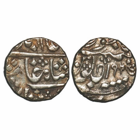 Karauli, Silver Rupee, 11.05g, Unrecorded type, Karauli Mint, AD RY 19, INO Shah Alam Baha
