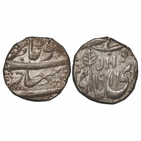 Kashmir, Silver Rupee, 10.70g, Ranbir Singh (VS 1914-1942 / 1857-1885 AD), JHS series coin