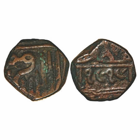 Nawanagar, Copper ½ Paisa, 7.50g, Jam Vibhaji (VS 1909-1951/1852-1894 AD), dated VS 1919. 
