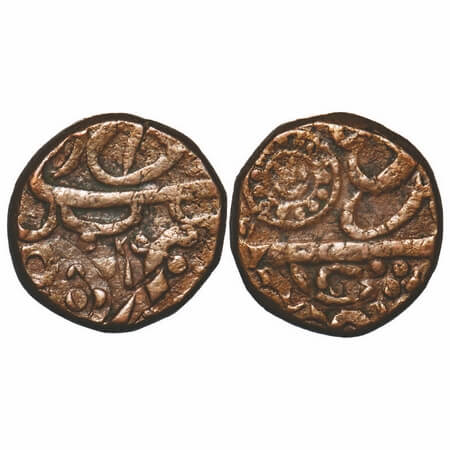 Ratlam, Copper Falus/Paisa, 11.44g, Anonymous Hammered Coinage, Double struck, Raij Series