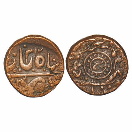 Ratlam, Copper Paisa, 11.54g, Anonymous hammered coinage, AH 12xx, sword on obverse, with 