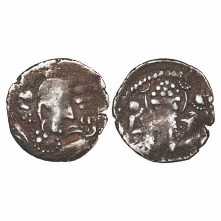 Indo-Sassanian, Anonymous Issue, Silver Drachm, 4.17g, 21.49X20.85mm, Obv: Bust of king fa