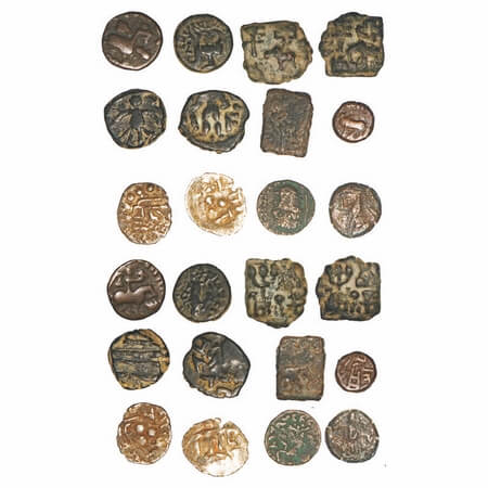 Ancient assorted lot of Mauryan Cast Copper, (12 Coins), Indo-Scythian, Kushanas, Sassania