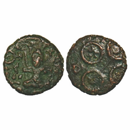 Mitra Dynasty, Bhumimitra, Ujjaini Region, Mahakal, Copper Unit, 2.92g, 13.18X13.36mm, Obv