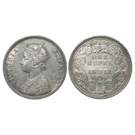 Victoria Empress, Silver, Rupee, 1879, Calcutta Mint, A1/I, 'C' incused, Flat 1. F. Prid 1