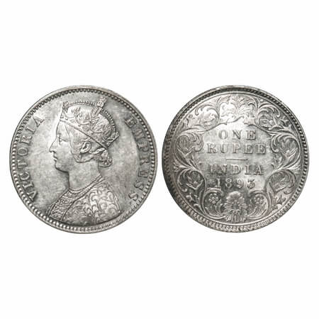 Victoria Empress, Silver, Rupee, 1893, Calcutta Mint, C3/I(i), 'C' incused, Flat 1. F. Pri