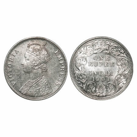 Victoria Empress, Silver, Rupee, 1901, Bombay Mint, A3(i)/I(ii), 'B' incused, Flat 1, The 