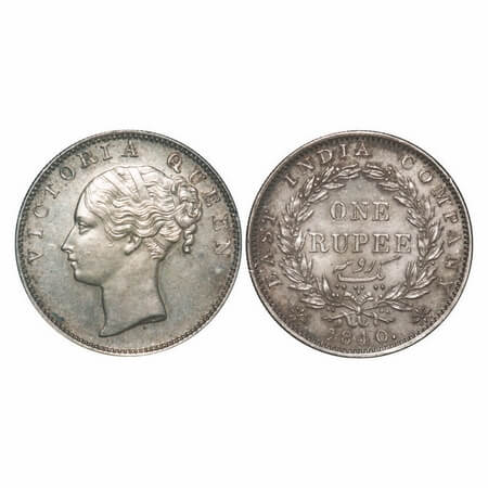 Victoria Queen, Silver, Rupee, 1840, CL, Madras Mint, A/VII, 'S' incused, English Head, Wr
