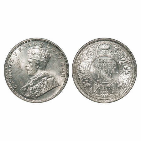 George V, Silver, Rupee, 1921, Bombay Mint, Dot, Elephant. F. Prid 227. GK 1043. Brilliant