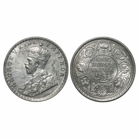 George V, Silver, Rupee, 1922, Bombay Mint, Dot, Elephant. F. Prid 228. GK 1044. Almost Un