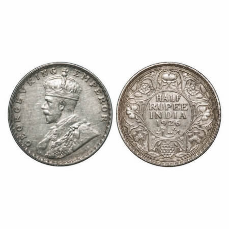 George V, Silver, Half Rupee, 1926, Bombay Mint, Dot. F. Prid 348. GK 1068. Extremely Fine