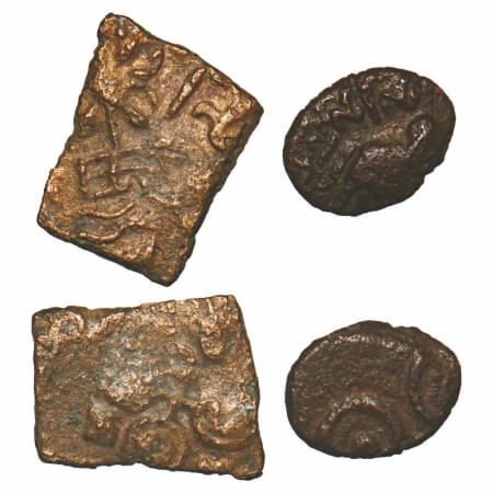 Satavahanas, Siri Satakarni, Marathawada Region, Copper Unit (2 coins), 1.99g, 20.54x15.68
