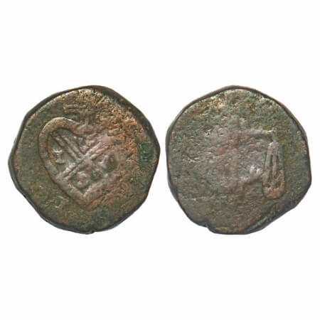 Bombay Presidency, Copper 2 Pice, 18.70g, (1802-1829 AD issue). (18)12 AD, error, both sid