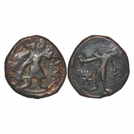 Kushanas, Kanishka I (c. 127-150 AD), Copper Unit, 16.52g, 26.97x27.01mm, Obv: King diadem