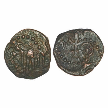 Post-Kushana, Punjab Region, Kota Series (c. 360-460 AD), Shiva & Bull type, Copper Unit, 