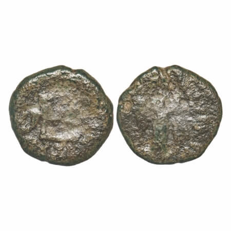 Western Kshatrapas, Aghudaka, 4.76g, 19.86x21.24mm, Copper Unit, Obv: Winged Nike standing