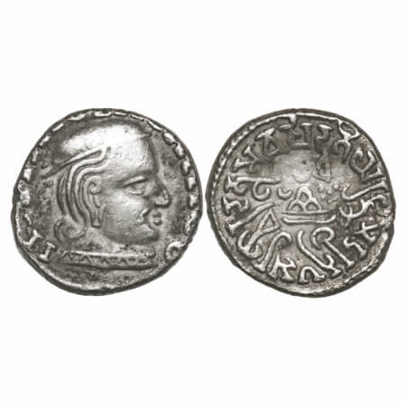 Western Kshtrapas, Abhiras, Isvaradatta(242-243 AD), Year Two, Silver Dramma, 2.14g, 14.28