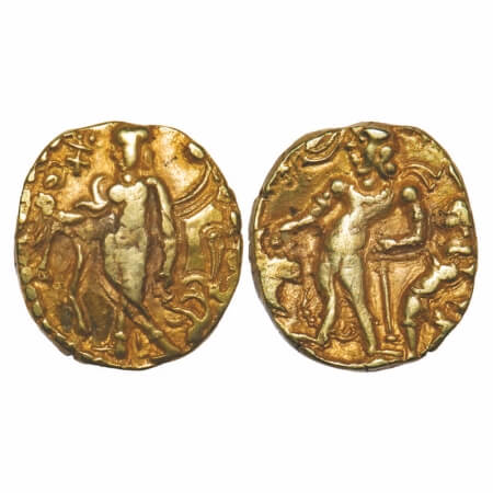 Gupta Empire, Chandragupta II, ‘Chhatra /Parasol’ Type, Gold Dinar, 8.06g, 18.62x16.88mm, 