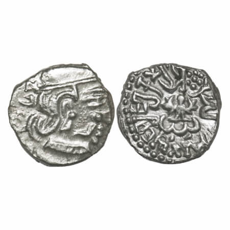 Guptas, Kumaragupta, Silver Drachma, 2.15g, 13.70x14.22mm, Obv: Bust of king facing to rig