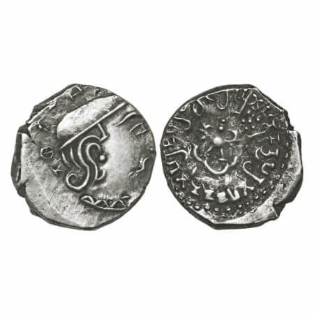 Guptas, Kumaragupta, Silver Drachma, 2.20g, 13.68x14.43mm, GE 90, Obv: Bust of king facing