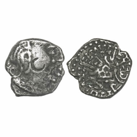 Traikutakas, Dahrasena (c. 4th Cent AD), Silver Drachma,1.42g, 12.59x11.47mm, Obv: Profile