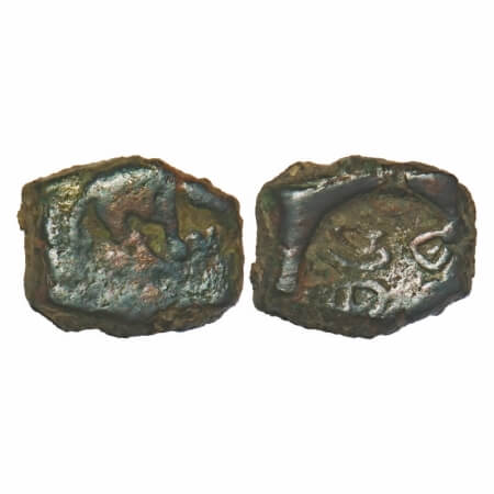 Rashtrakuta Dynasty (c. 600-700 AD), Marathawada Region, Copper Unit, 1.79g, 12.77x10.37mm