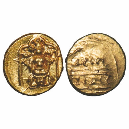 Vijaynagar Kingdom, Venkata III (c. 1630-1641 AD), Gold 1/2 Pagoda, 1.72g, 10.65x9.91m, Ob