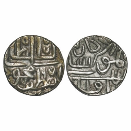 Gujarat Sultanate, Silver heavy Tanka (72 rati standard-unlisted), 8.80g Shams Al Din Muza