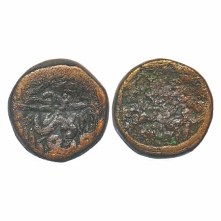 Khandesh Sultanate, Copper Double Falus, 33.60g, Bahadur Shah, Obv: al-Sultan Bahadur Shah