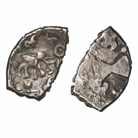 Punch Marked, Saurashtra Janapada (c. 450-300 BC), Junagadh hoard type, Silver 1/4 Karshap