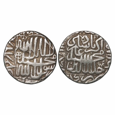 Akbar, Silver Rupee, 11.33g, Bhakkar Mint, AH 985. KM 80.6. Very Fine, Scarce.