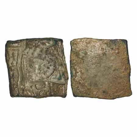 Punch Marked, Eran-Vidisha Region, Copper Karshapana, 4.38g, 17.70x17.67mm, Obv: Elephant,