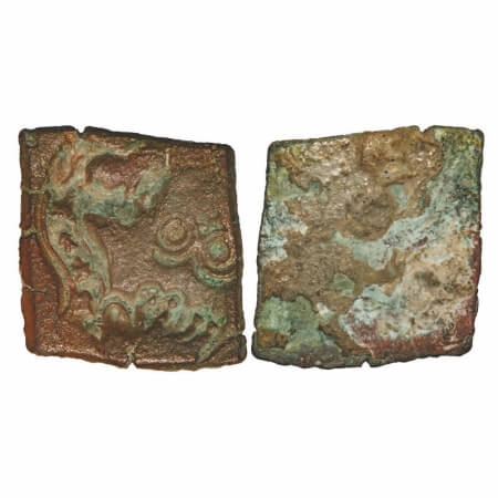 Punch Marked, Eran-Vidisha Region, Copper Karshapana, 4.59g, 21.14x2018mm, Obv: Horse, dou