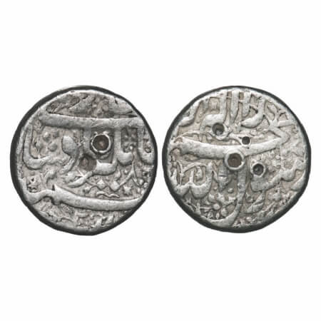 Jahangir, Silver Rupee, 11.37g, Ahmadanagar Mint, Floral design on both side. KM 141.1. Ve