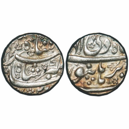 Jahangir, Silver Rupee, 11.41g, Burhanpur Mint, Ilahi month 'Di'. KM 145.5a, Unlisted type