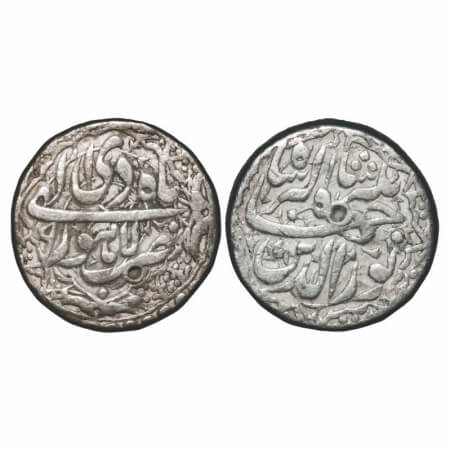 Jahangir, Silver Rupee, 11.31g, Lahore Mint, Ilahi month 'Di', 9 RY, ornamental type. KM 1