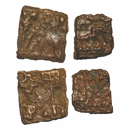 Post-Mauryan, Sunga Period, Kaushambi Region, Cast Copper (2 coins) 1.06g, 13.38X12.35mm, 