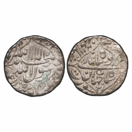 Shah Jahan I, Silver Rupee, 11.40g, Surat Mint, AH 1057/21 RY, name of four caliphs and ka