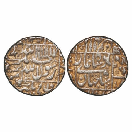 Shah Jahan I, Silver Rupee, 11.53g, Surat Mint, AH 1066/30 RY, legends in square area. KM 