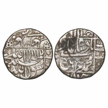Murad Baksh, Silver Rupee, 11.16g, Surat partly visible Mint, AH 1068 / (Ahad 1) RY . KM 2
